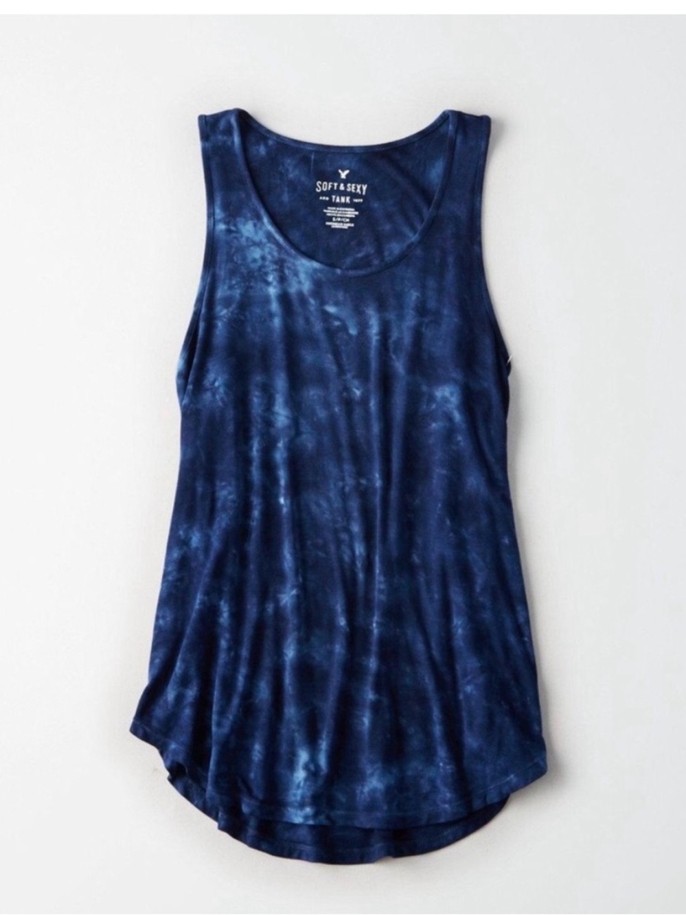 American Eagle Soft & Sexy Blue Tie Dye Tank Top Flowy Swing Sleeveless